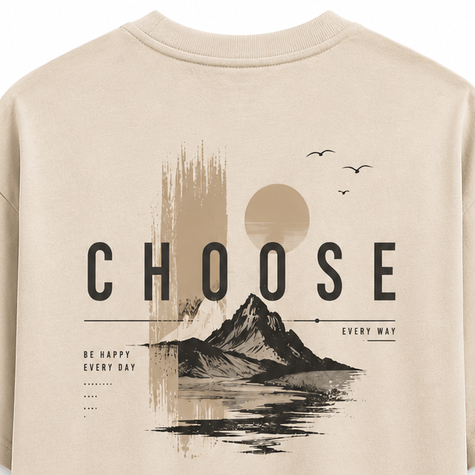 Essential Back Print Drop Shoulder T-Shirt